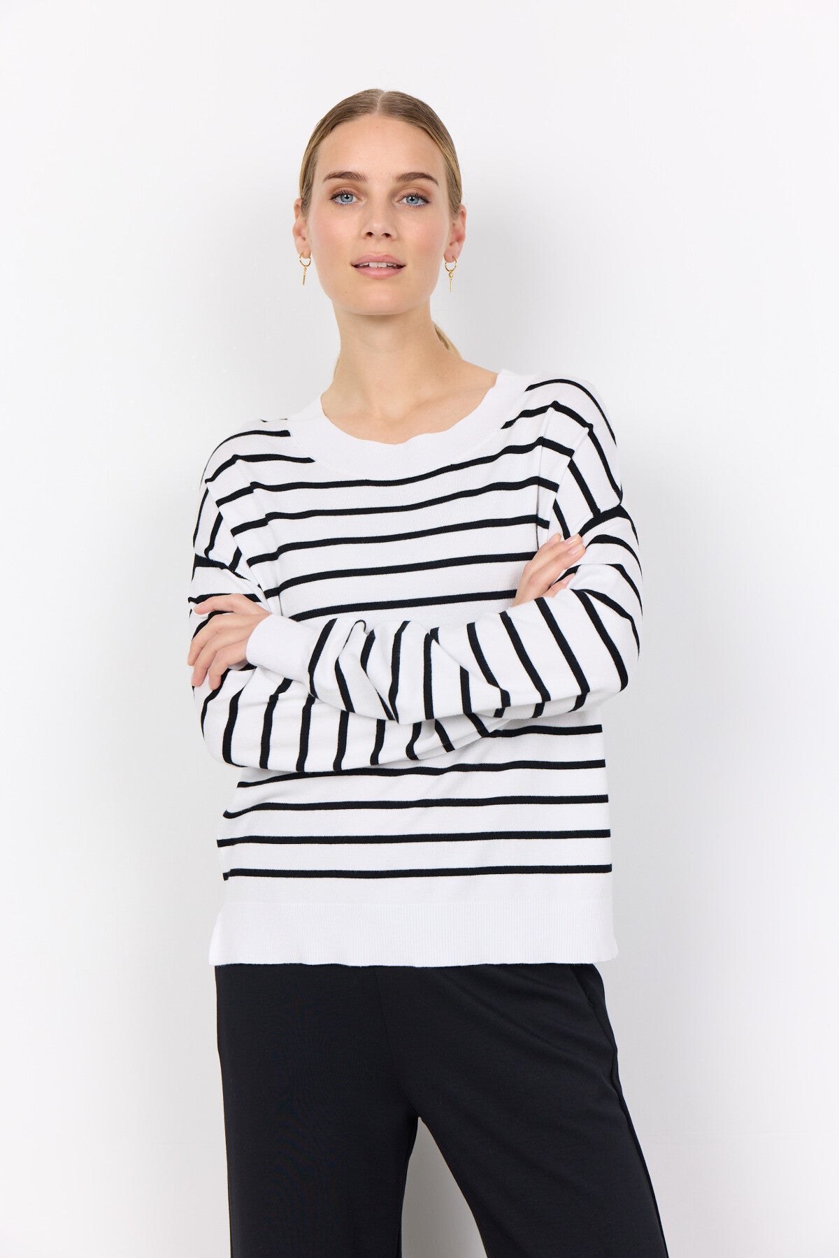 SC-DOLLIE STRIPE 780 Pullover Off white