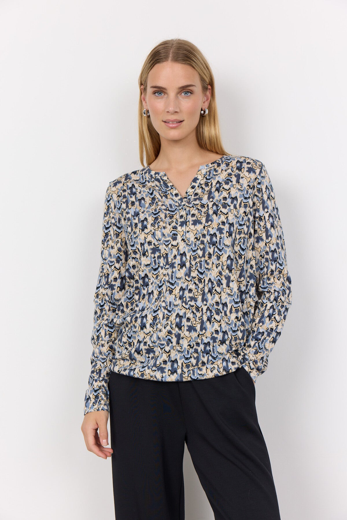 SC-FELICITY AOP 482 Bluse Blå