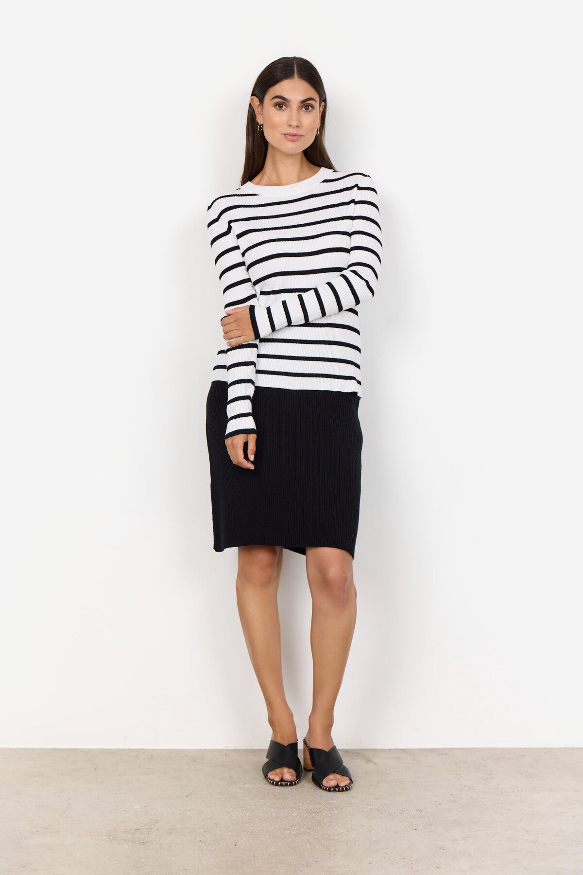 SC-DOLLIE STRIPE 777 Pullover Off white