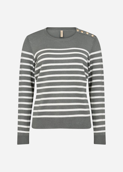 SC-DOLLIE STRIPE 783 Pullover Støvet Grøn