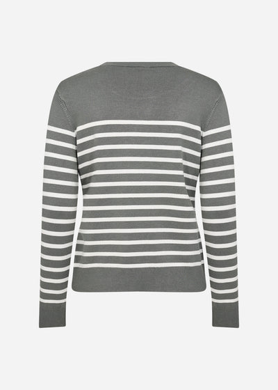 SC-DOLLIE STRIPE 783 Pullover Støvet Grøn